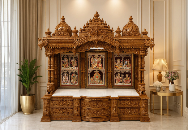 Carved Wooden Mandir - Temple